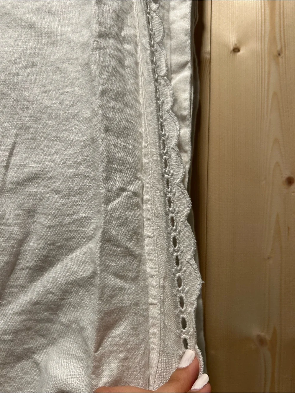 Cynthia Rowley Wrap Cream Embroidered Maxi Skirt 100% linen